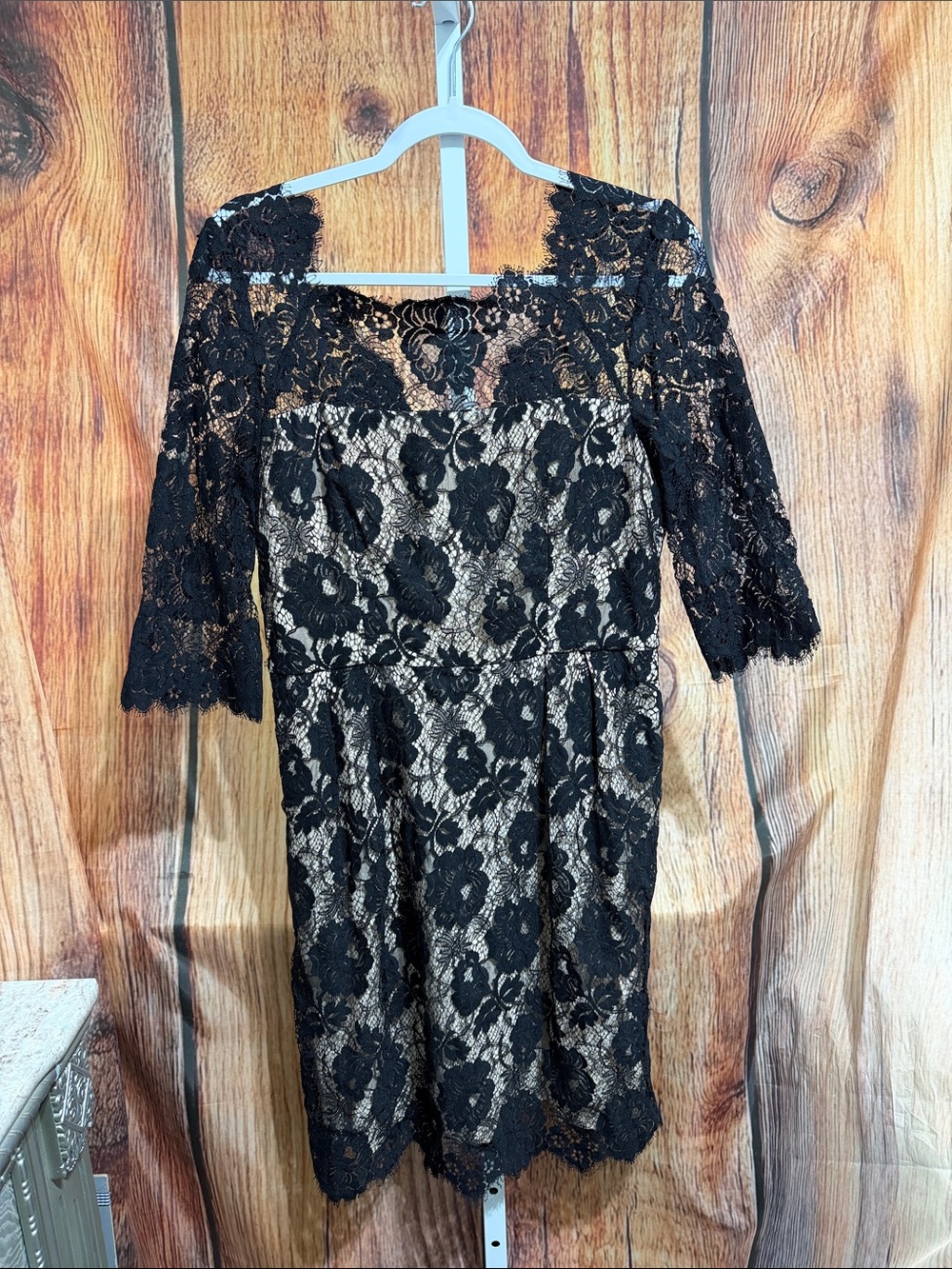 Milly of New York Black Silk Lined Lace Dress Size 12